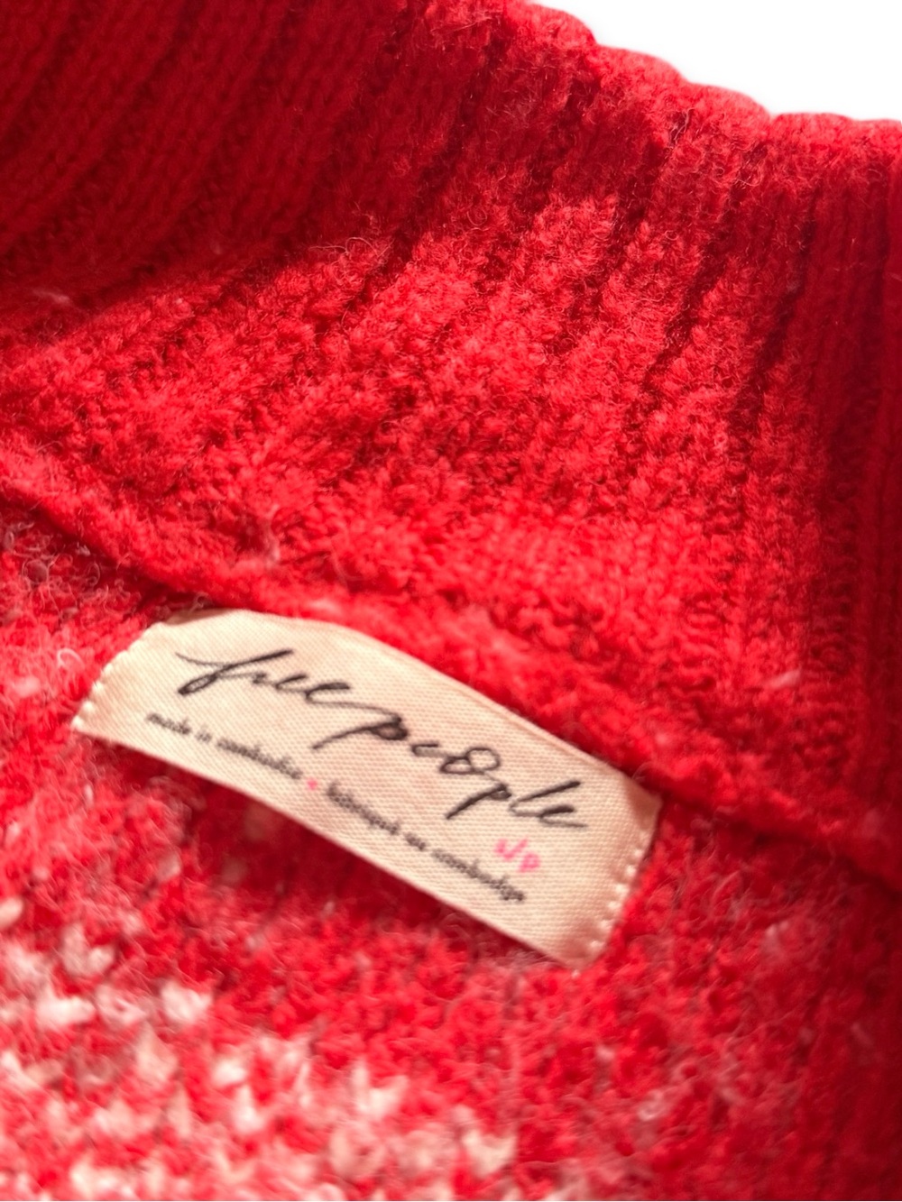 Free People Cream & Red Fair Isle Zip-Front Sweater - Picture 4 of 4
